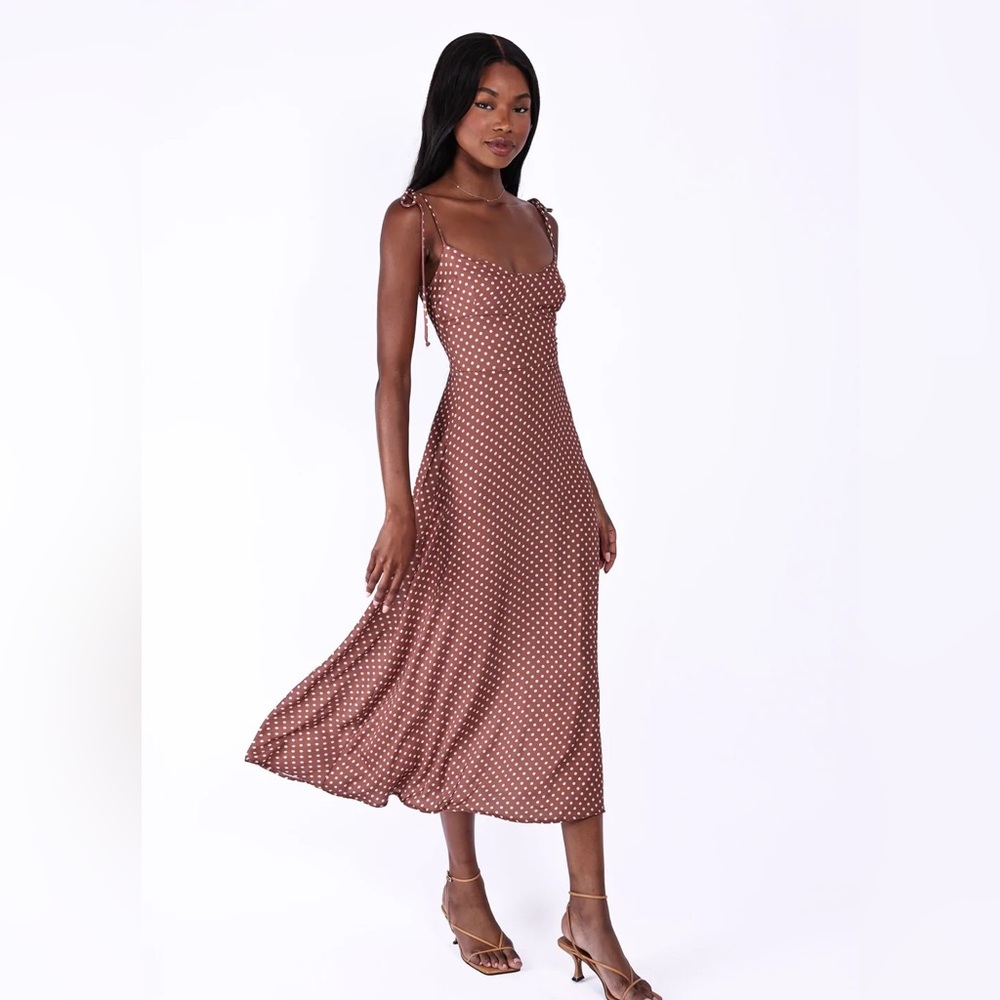 RESA brown polka dot midi dress perfect condition never worn